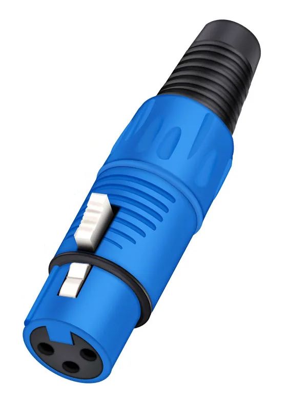 XLR 3-pin connector female C1038 blauw kunststof